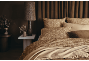 Satin de coton 80 fils/cm² • Drap plat imprimé • Bruyère • Essix