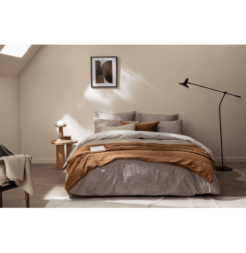 Percale de coton 80 fils/cm² • Housse de couette imprimée • Géo Minéral • Essix