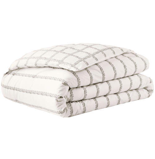 Percale de coton 80 fils/cm² • Housse de couette imprimée • Jardin Secret • Essix