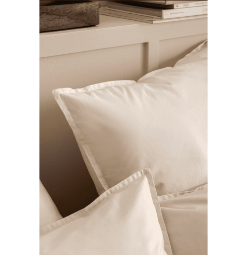 Percale de coton lavée 80 fils/cm² • Taies d'oreillers unies • Délicate • Essix