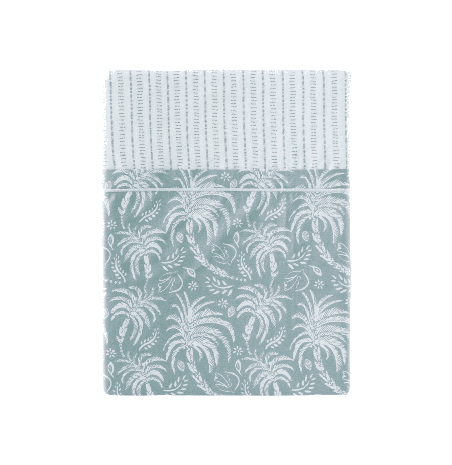 Percale de coton 80 fils/cm² • Drap plat imprimé • Palma • Essix Percale de coton 80 fils/cm² • Drap plat imprimé • Palma • Essix
